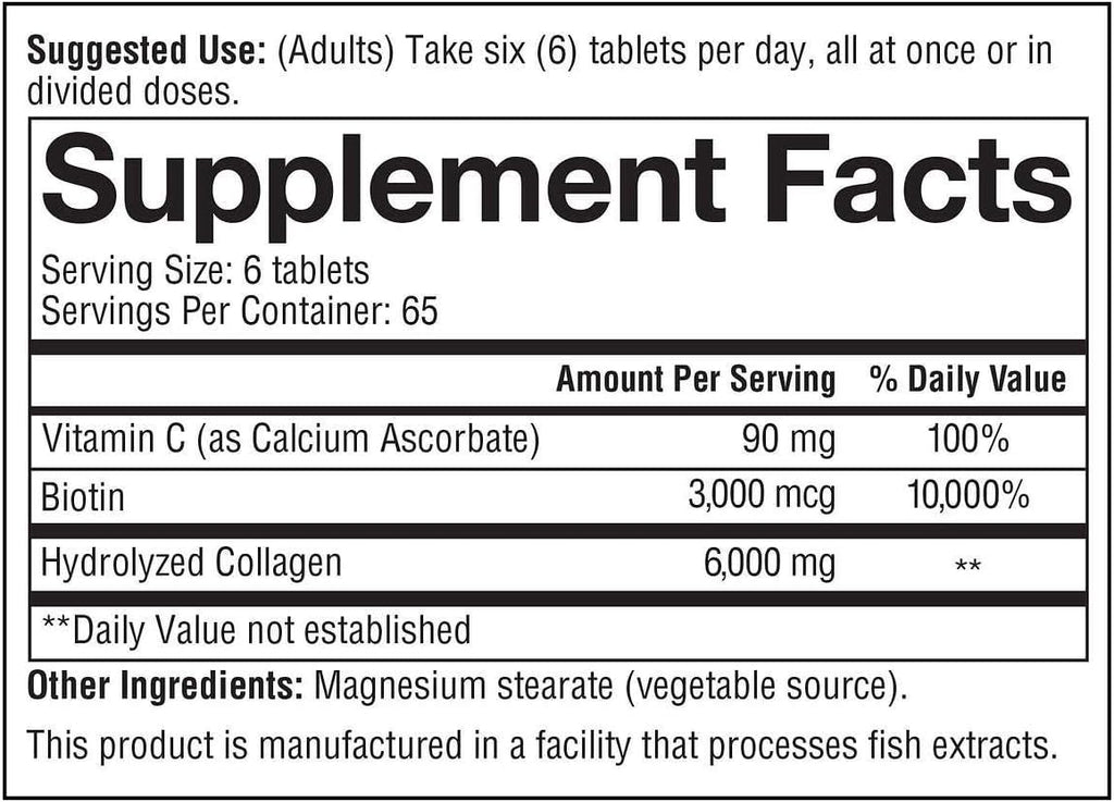 Collagen Plus Biotin 390 capsules