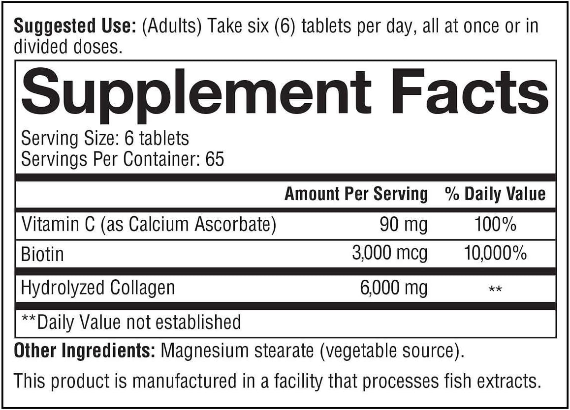 Collagen Plus Biotin 390 capsules