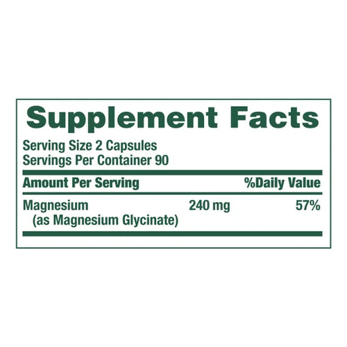 Magnesium Glycinate 240 mg, 180 Capsules ,Nature's Bounty
